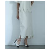 ホワイト | ヒトクセでラフにキマるスカラップデザインペンシルスカート レディース ファッション | Sawa a la mode