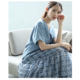 ブルー | 美ドレープで高見えなフロントクロスデザインブラウス レディース ファッション | Sawa a la mode
