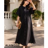 ブラック | 心地の良い涼し気なピンタックインド綿ワンピース レディース ファッション | Sawa a la mode
