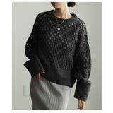 チャコール | レイヤードが映えるざっくりメッシュニットトップス レディース ファッション | Sawa a la mode