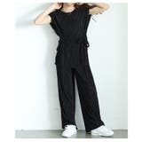 ブラック | 着こなしの幅広がるリブカットソー&リブパンツセットアップ レディース ファッション | Sawa a la mode