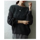 グレー | 一枚で差がつくシャギー×リブニットセーター レディース ファッション | Sawa a la mode