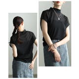 ブラック | 着回し力抜群なモックネックシアー半袖カットソー レディース ファッション | Sawa a la mode