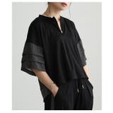 ブラック | 夏に頼れるUV&接触冷感ハーフジップ異素材トップス レディース ファッション | Sawa a la mode