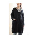 ブラック | 実用性 機能性に優れたバイカラーレインコート レディース | Sawa a la mode