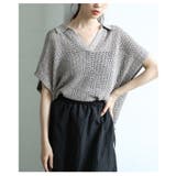 ブラウン | 涼し気な透け感が魅力的なスキッパードルマンサマーメッシュニット レディース | Sawa a la mode