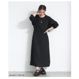 ブラック | ゆる涼しい大人のカジュアルスタイルを楽しめるトップス&ワンピース2点セット | Sawa a la mode