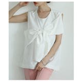 ホワイト | 大胆リボンで惹き付けるノースリーブトップス レディース ファッション | Sawa a la mode