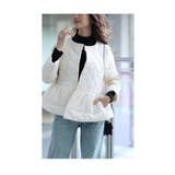アイボリー | 「パール×ペプラム」中綿キルティングジャケット レディース ファッション | Sawa a la mode