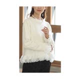 ホワイト | 花びらフリルが揺らめく綺麗めトップス レディース ファッション | Sawa a la mode