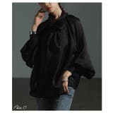 ブラック | エレガントな雰囲気を纏うリボンボウタイシアーブラウス レディース ファッション | Sawa a la mode