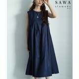 ネイビー | フロントタックワンピース レディース ファッション | Sawa a la mode