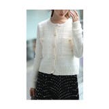 アイボリー | きらり煌くラメツイード風ニットカーディガン レディース ファッション | Sawa a la mode