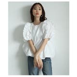 ホワイト | フリルパフスリーブバルーンブラウス レディース ファッション | Sawa a la mode