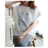 ホワイト | ヴィンテージなモード感で雰囲気増すプリントコットンTシャツ レディース | Sawa a la mode
