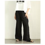 ブラック | ラフに見せないきれい見えジャガードセミワイドパンツ レディース ファッション | Sawa a la mode