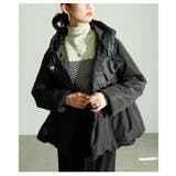 ブラック | 暖かく包み込むAライン中綿ジャケット レディース ファッション | Sawa a la mode