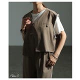 ベージュ | マニッシュに決まるパイピングデザインベスト レディース ファッション | Sawa a la mode