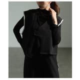 ブラック | マニッシュに決まるパイピングデザインベスト レディース ファッション | Sawa a la mode