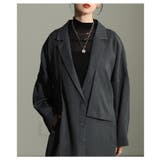 グレー | バランス美人を纏うノーカラーショートジャケット レディース ファッション | Sawa a la mode