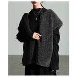 グレー | 重ねてこなれ感生まれるボアベストパーカー レディース ファッション | Sawa a la mode