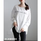 オフホワイト | ラフに決まるロゴデザインチュニック レディース トップス | Sawa a la mode
