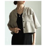 グレージュ | 後ろ姿にヒトクセ足すバックジップストライプジャケット レディース ファッション | Sawa a la mode