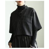 ブラック | 後ろ姿にヒトクセ足すバックジップストライプジャケット レディース ファッション | Sawa a la mode