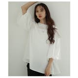 ホワイト | カラバリ豊富なバルーンスリーブフレアチュニック レディース ファッション | Sawa a la mode