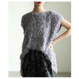 グレー | 華やかにアップデートするシャギーニットベスト レディース ファッション | Sawa a la mode