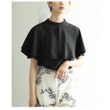 ブラック | シンプルなのに洗練された存在感な華奢見えケープブラウス レディース ファッション | Sawa a la mode