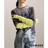 ブラック | 重ねるだけで洒落るギャザースリーブシアートップス レディース トップス | Sawa a la mode