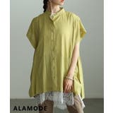 グリーン | すっきり映えるスクエアシルエットシアーブラウス レディース トップス | Sawa a la mode