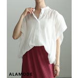 オフホワイト | すっきり映えるスクエアシルエットシアーブラウス レディース トップス | Sawa a la mode