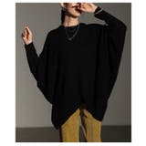 ブラック | ゆるっとこなれるドルマンニットトップス レディース ファッション | Sawa a la mode