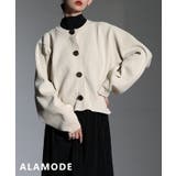 ベージュ | 上品に映えるメタルボタンスポンジニットカーディガン レディース トップス | Sawa a la mode