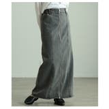 ブラック | ヴィンテージ感漂うウォッシュ加工ラップデニムナロースカート レディース ファッシ… | Sawa a la mode