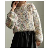 アイボリー | ホリデー気分高まるカラフルネップMIXニットトップス レディース ファッション | Sawa a la mode