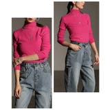 ピンク | ベーシックが着こなしやすいハイネックニットトップス レディース ファッション | Sawa a la mode