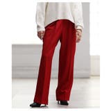 レッド | 美脚を約束するハイウエストタックワイドパンツ レディース ファッション | Sawa a la mode
