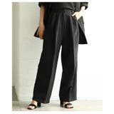 ブラック | 洗練された大人のリラックス感纏うタック入りワイドパンツ レディース ファッション | Sawa a la mode