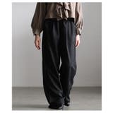 ブラック | 都会的こなれ感纏うストライプ柄イージーワイドパンツ レディース ファッション | Sawa a la mode