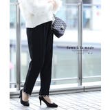 ブラック | 裾に艶めくパールビジューのきれいめスカラップパンツ レディース ファッション | Sawa a la mode
