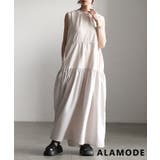 ベージュ | 締めて魅せるドローストリングロングワンピース レディース ワンピース | Sawa a la mode