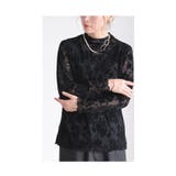 ブラック | 美しい花画シルエットの重ねても着れるチュールトップス レディース ファッション | Sawa a la mode