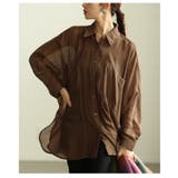 ブラウン | 光と影で魅せるニュアンスカラードルマンシアーシャツ レディース ファッション | Sawa a la mode