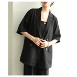 ブラック | 羽織るだけで雰囲気纏うテーラードオーバーダブルジャケット レディース ファッショ… | Sawa a la mode