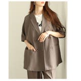 ブラウン | 羽織るだけで雰囲気纏うテーラードオーバーダブルジャケット レディース ファッショ… | Sawa a la mode