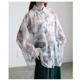 オフホワイト | 主役級の存在感放つマーブル柄シアードルマンシャツ レディース ファッション | Sawa a la mode
