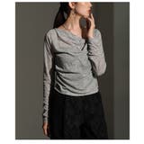 グレー | ニュアンス感溢れるドレープネックカットソー レディース ファッション | Sawa a la mode